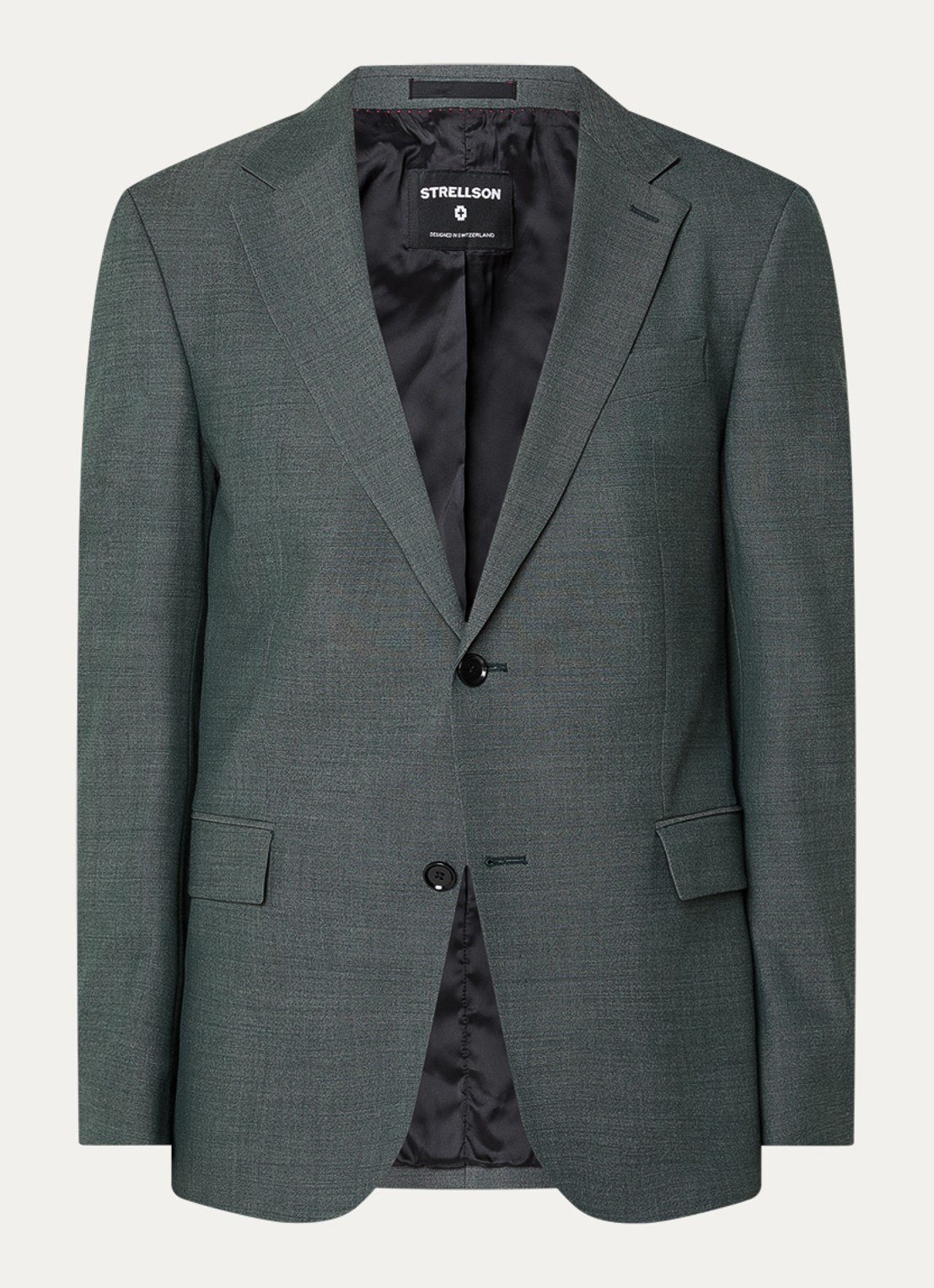Strellson Alzer regular fit colbert met klepzakken - voorkant olijfgroen