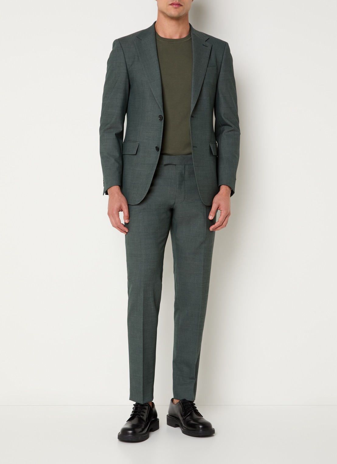Strellson Alzer regular fit colbert met klepzakken - voorkant 2 olijfgroen