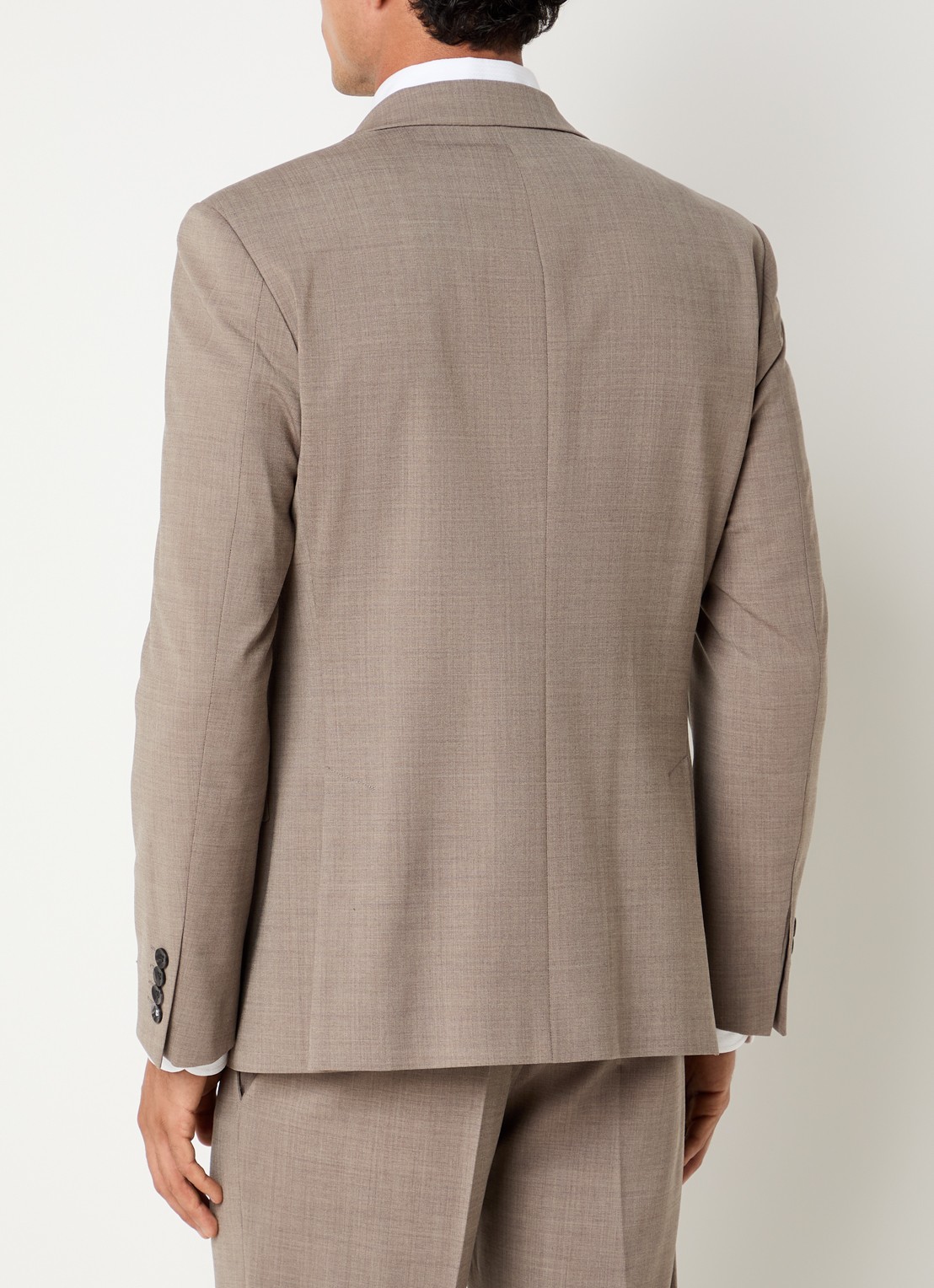 Strellson Alzer4 regular fit colbert in wolblend - achterkant beige
