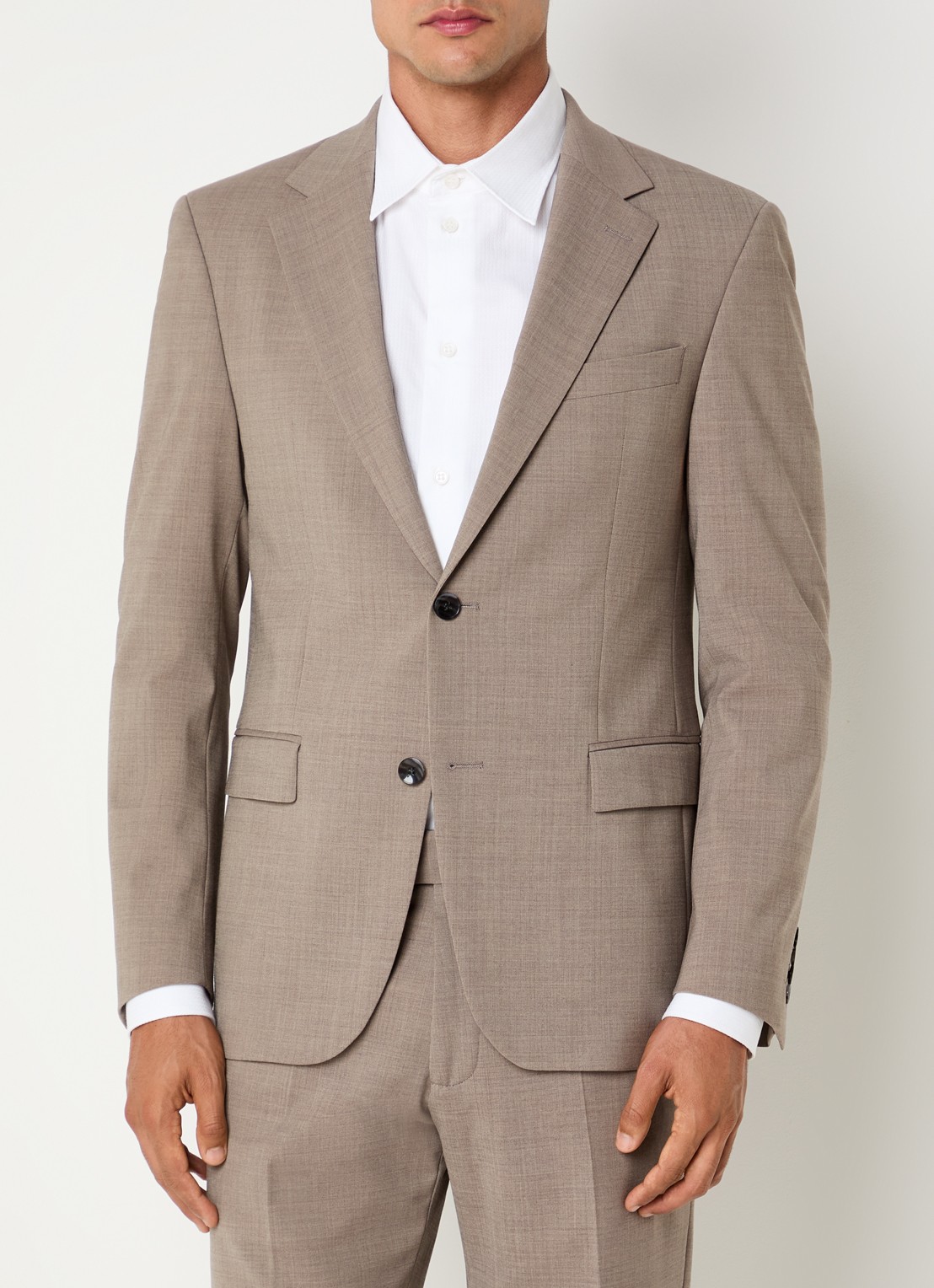 Strellson Alzer4 regular fit colbert in wolblend - detail 2 beige