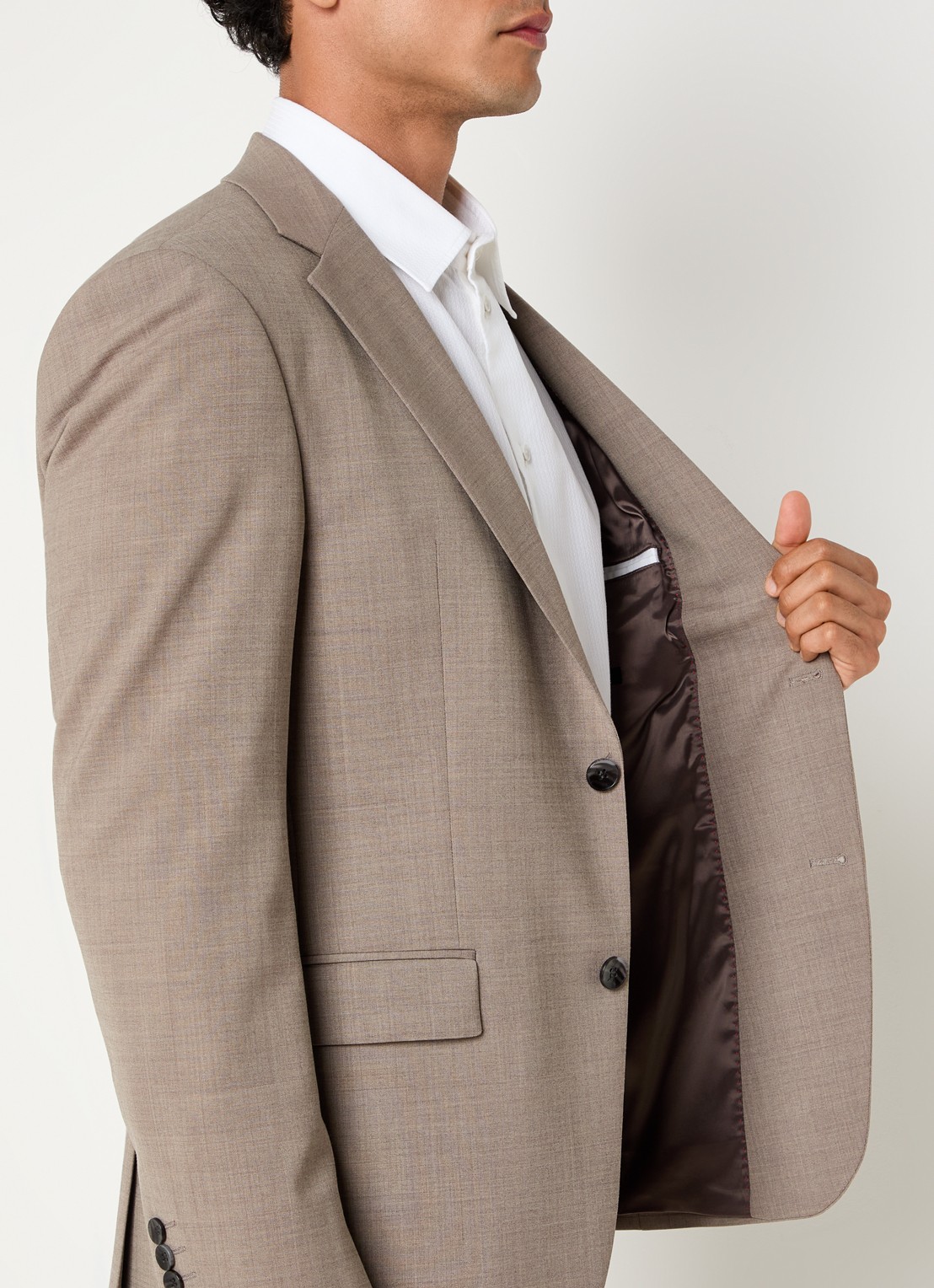 Strellson Alzer4 regular fit colbert in wolblend - detail 3 beige
