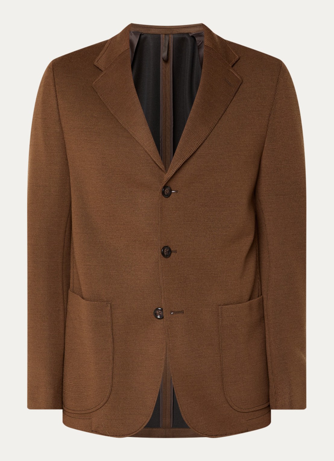 Strellson Andre-j regular fit colbert in wolblend met opgestikte zakken - voorkant 3 bruin