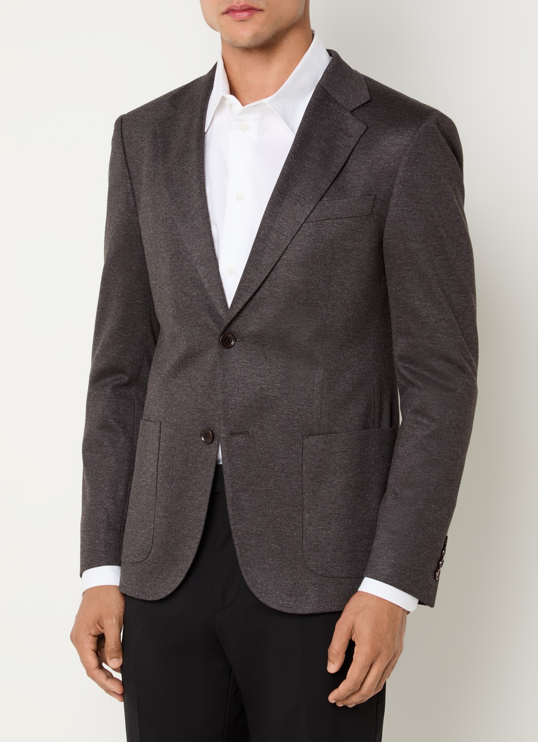 Strellson Arndt regular fit colbert met borst- en klepzakken - detail 2 donkerbruin