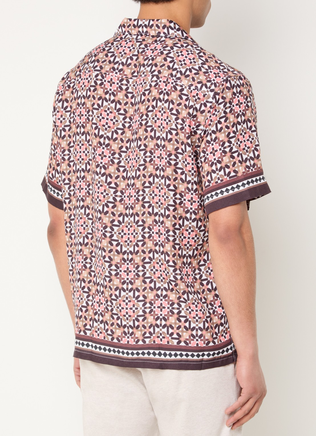 Strellson Carlos regular fit overhemd met grafische print - achterkant roze