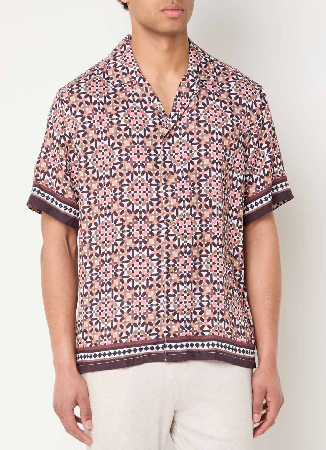 Strellson Carlos regular fit overhemd met grafische print - detail 2 roze