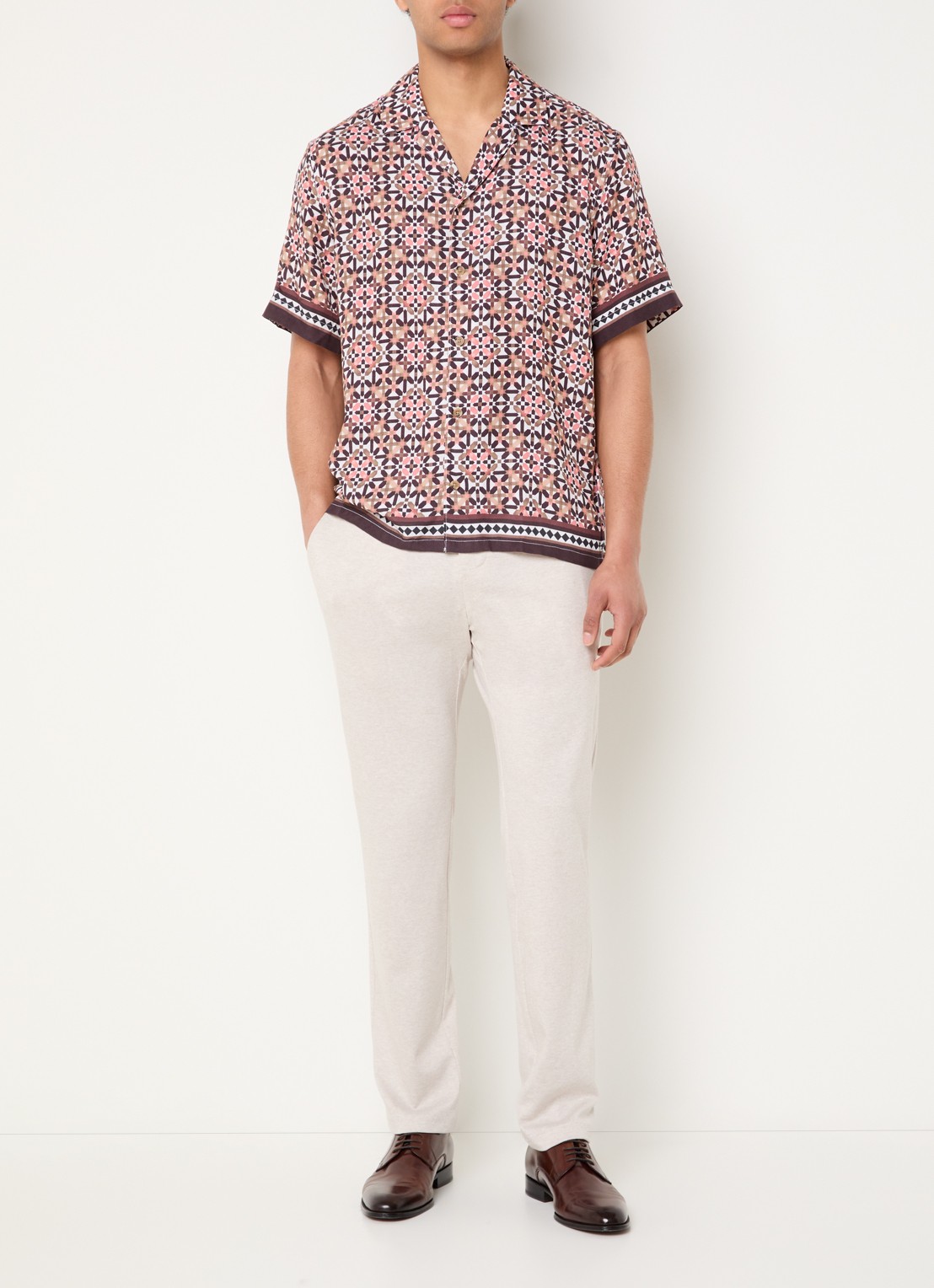 Strellson Carlos regular fit overhemd met grafische print - voorkant 4 roze