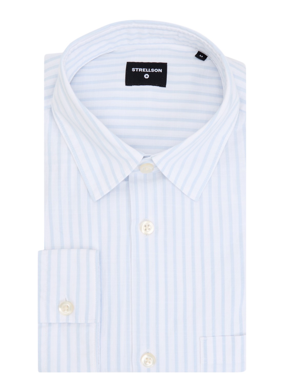 Strellson Charlie Regular Fit overhemd van katoen  - voorkant blauw