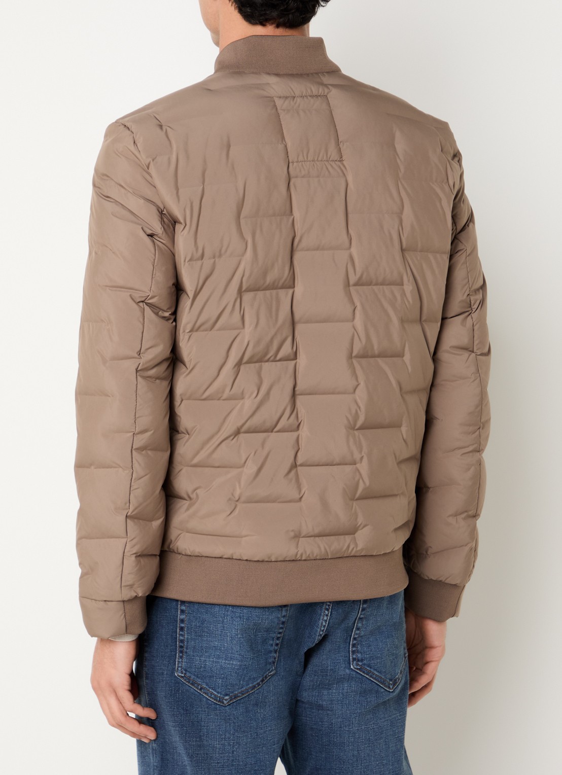 Strellson Clearwater Fused gewatteerd jack met steekzakken - achterkant 2 donkerbeige