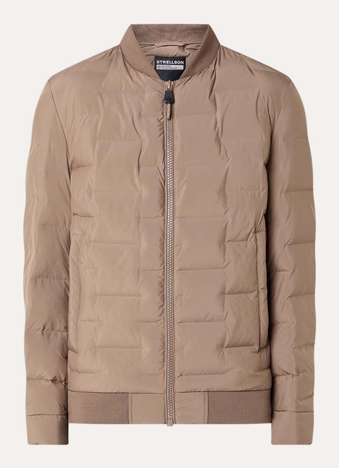 Strellson Clearwater Fused gewatteerd jack met steekzakken - voorkant 3 donkerbeige