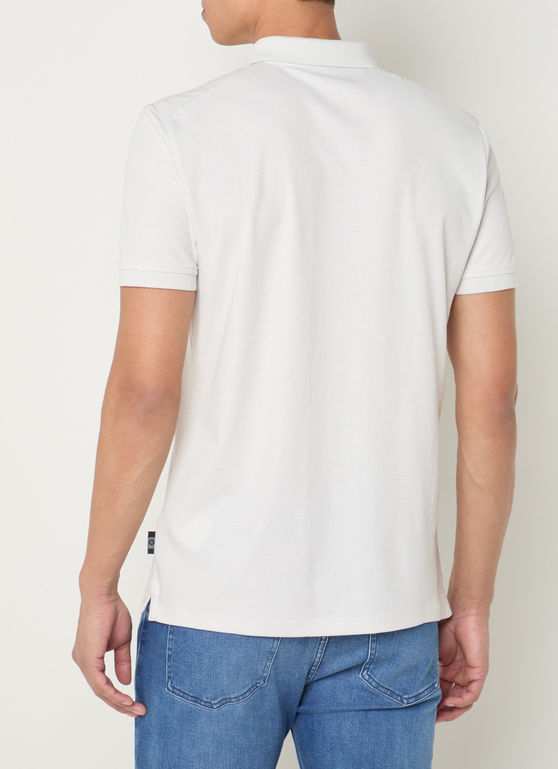 Strellson Edgar regular fit polo met stretch - achterkant 3 gebroken wit