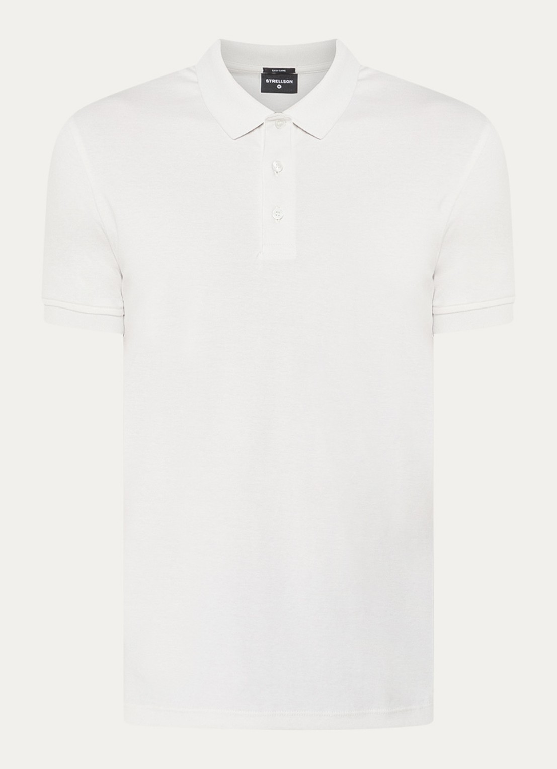 Strellson Edgar regular fit polo met stretch - voorkant gebroken wit