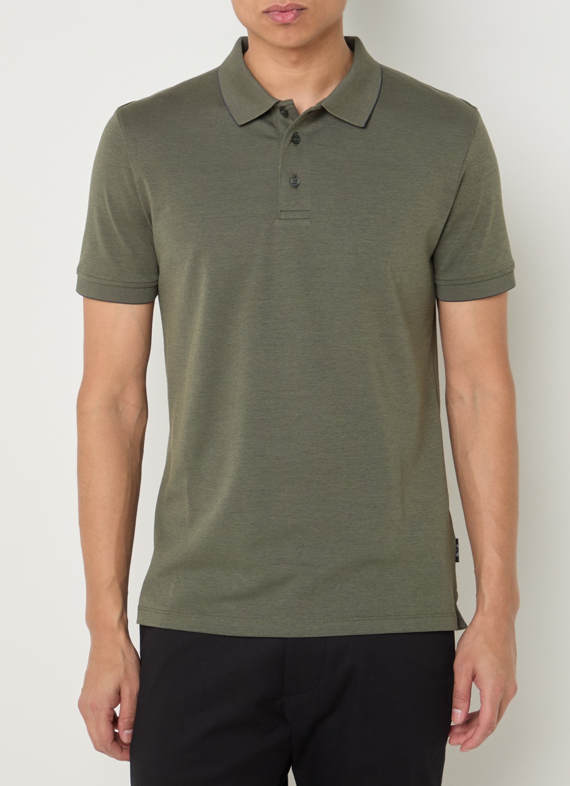 Strellson Edgar regular fit polo met stretch - detail 4 groen
