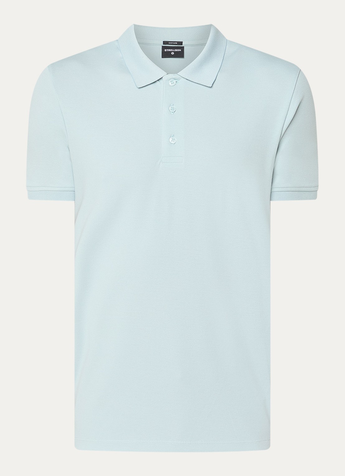 Strellson Edgar regular fit polo met stretch - voorkant 2 blauwgrijs