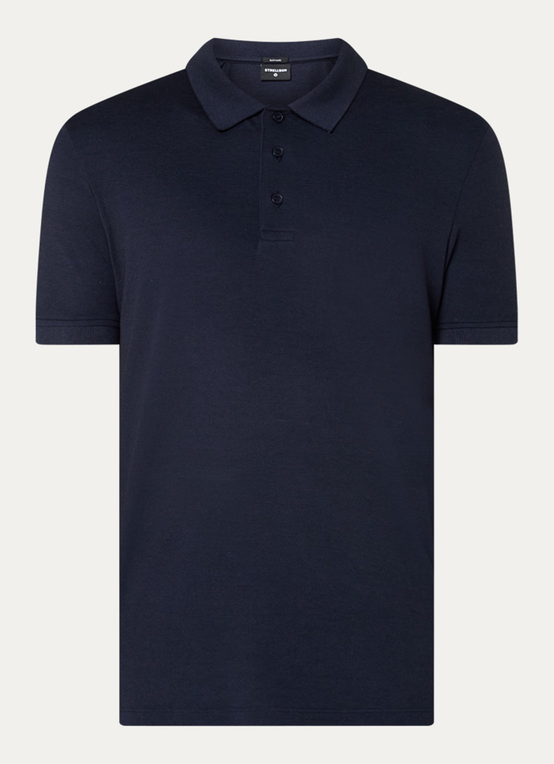 Strellson Edgar regular fit polo met stretch - voorkant 2 donkerblauw