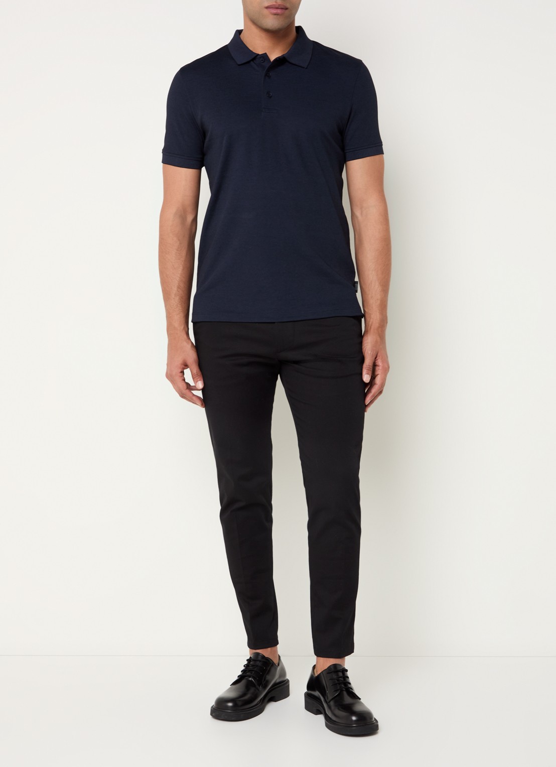 Strellson Edgar regular fit polo met stretch - voorkant 3 donkerblauw