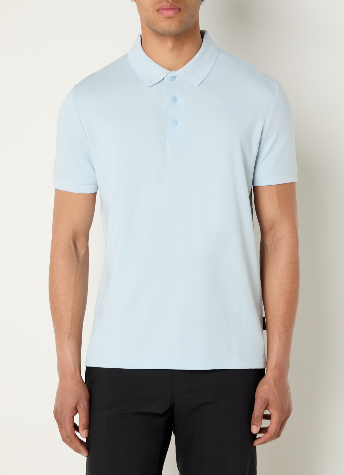 Strellson Edgar regular fit polo met stretch - detail 3 lichtblauw