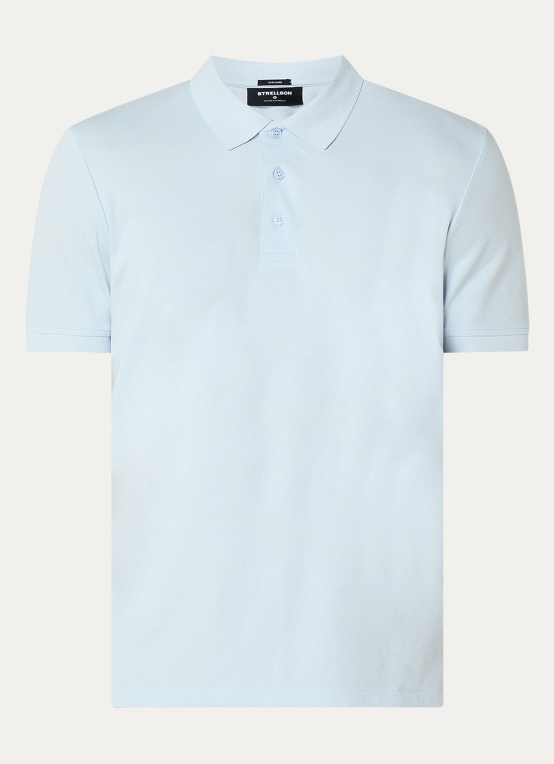 Strellson Edgar regular fit polo met stretch - voorkant lichtblauw