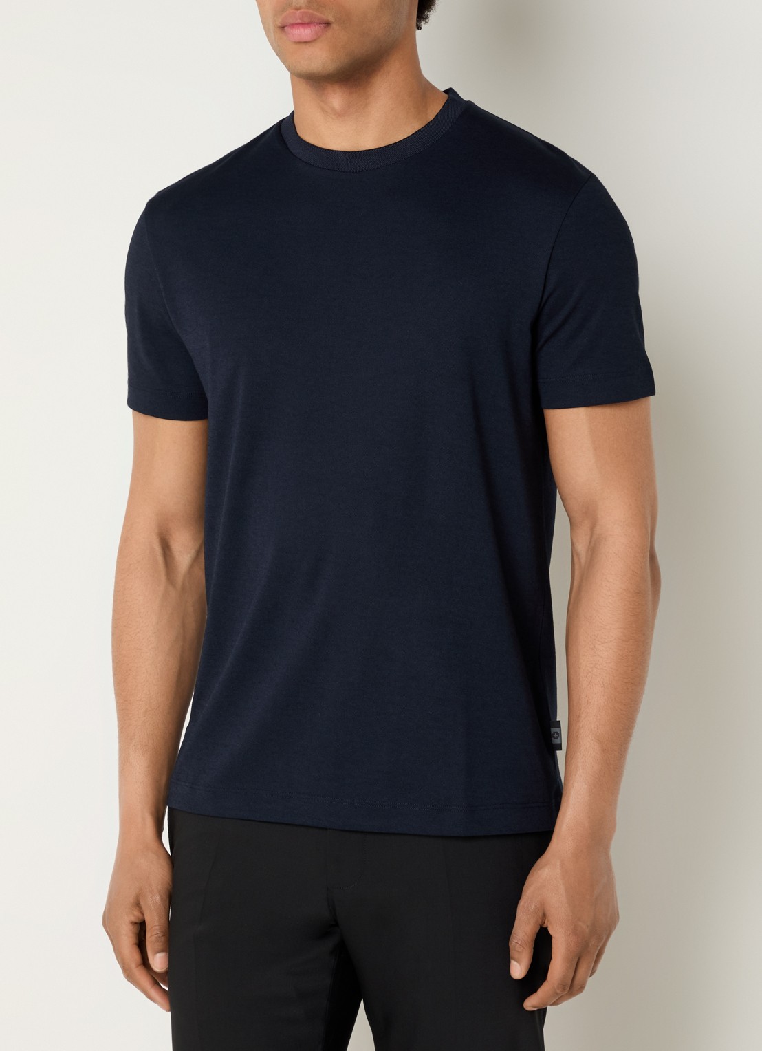 Strellson Edgar T-shirt met ronde hals - detail 2 donkerblauw