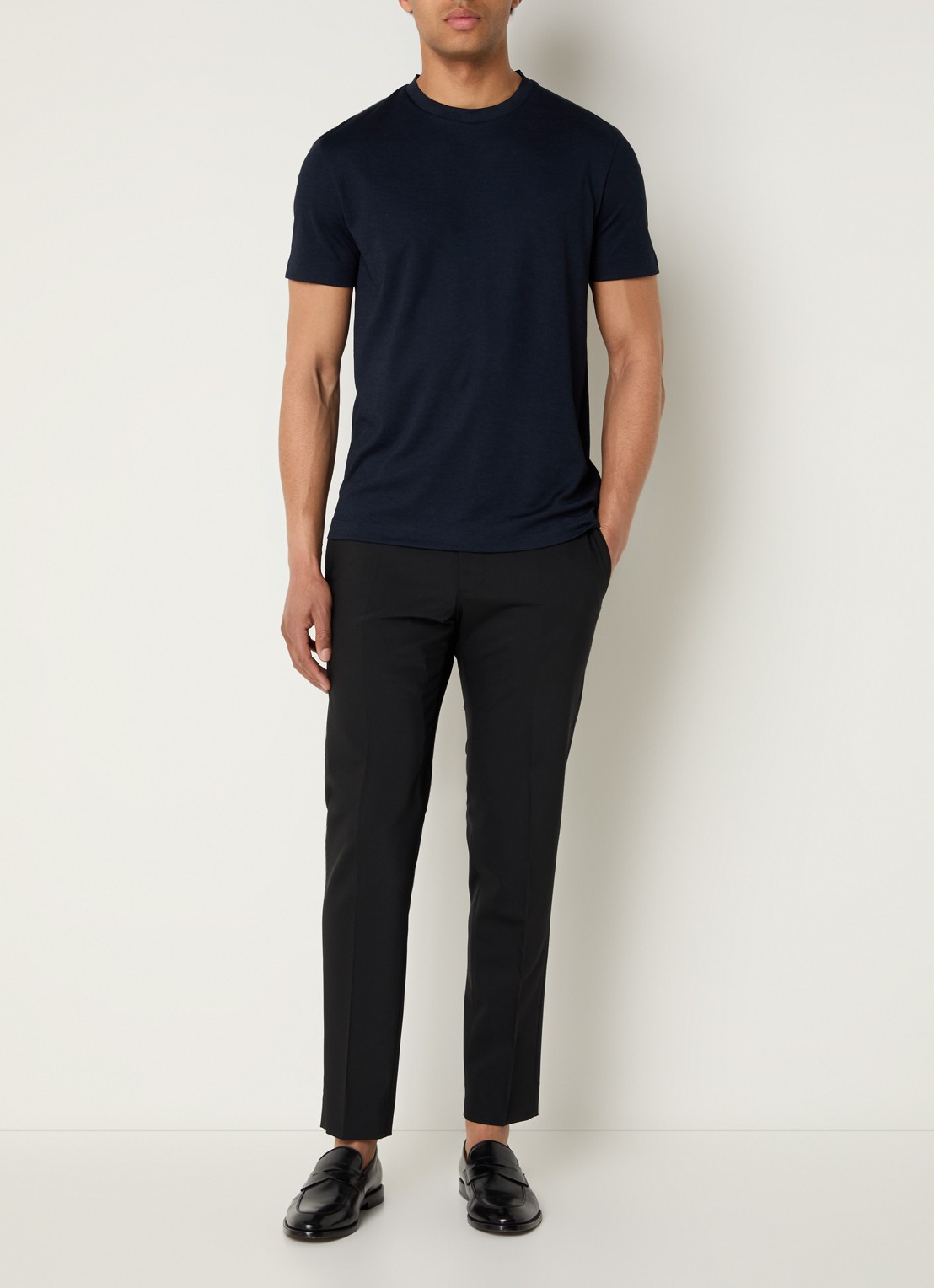 Strellson Edgar T-shirt met ronde hals - voorkant 4 donkerblauw