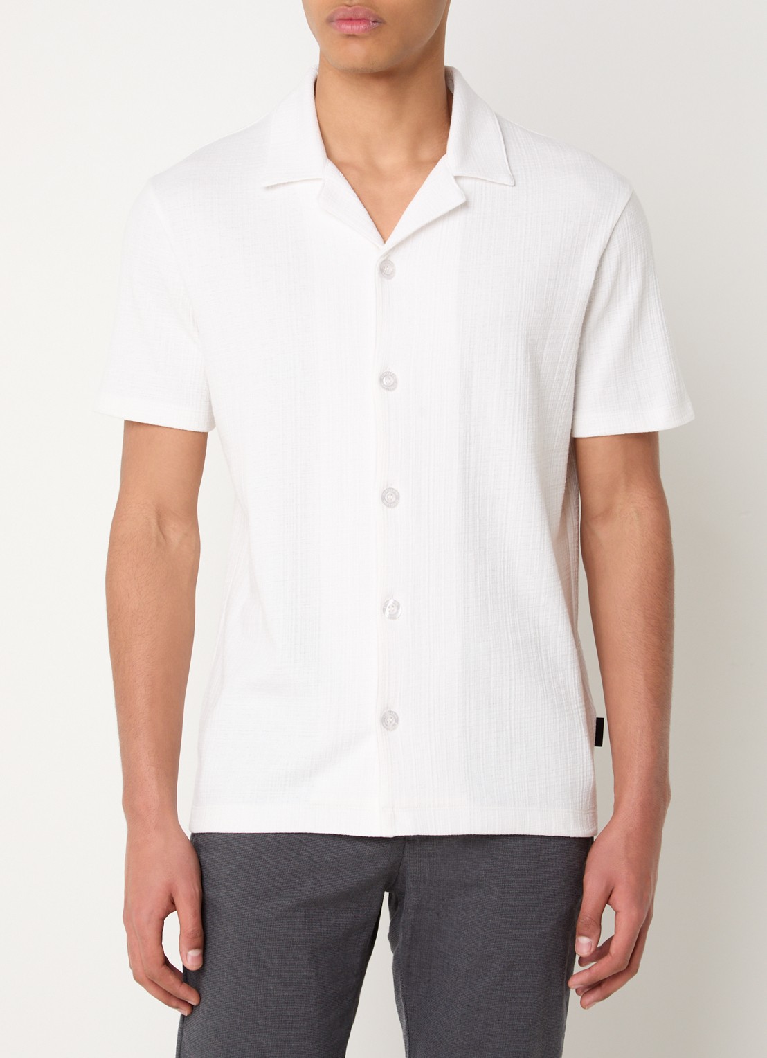 Strellson Filip regular fit overhemd met structuur - detail 3 wit