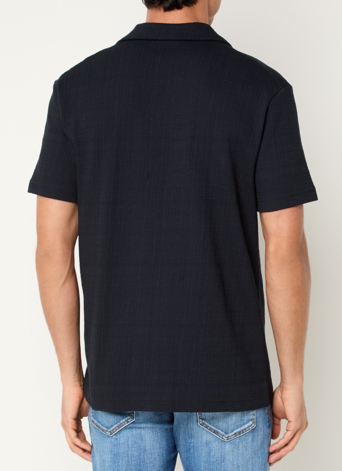 Strellson Filip regular fit overhemd met structuur - achterkant 2 blauw