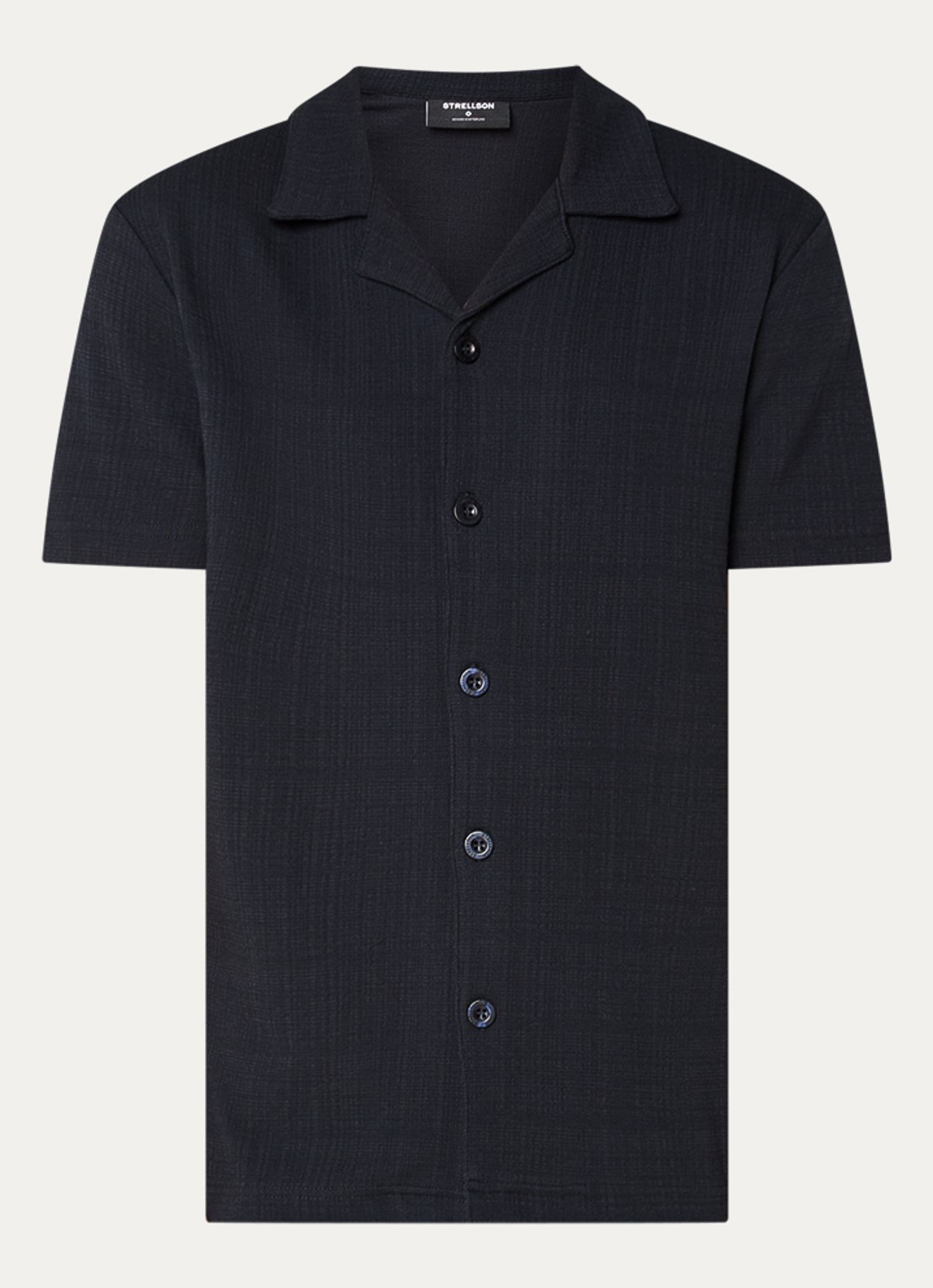 Strellson Filip regular fit overhemd met structuur - voorkant 3 blauw