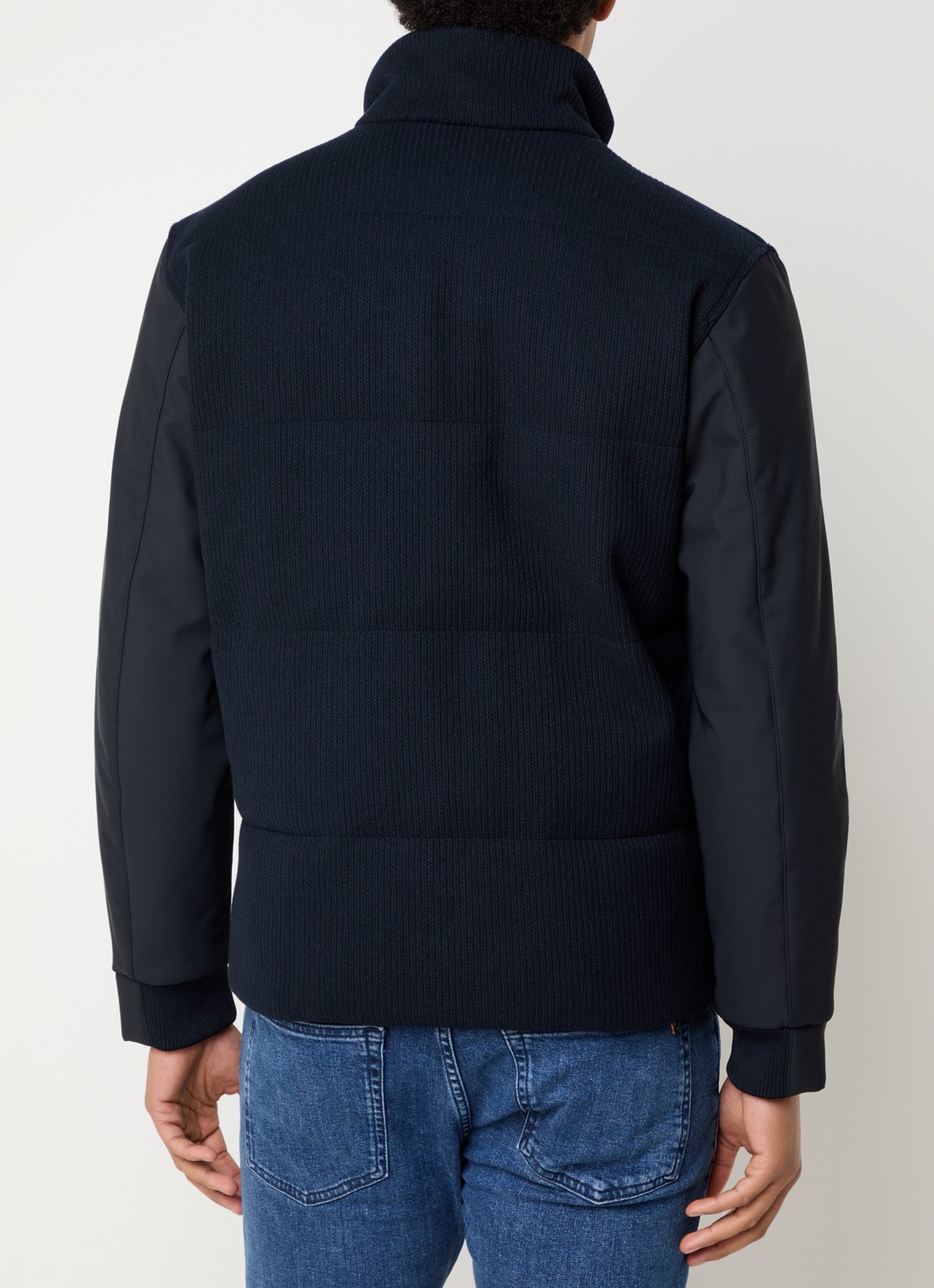 Strellson Gewatteerd jack met contrast - achterkant donkerblauw