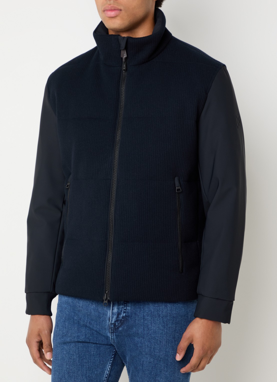 Strellson Gewatteerd jack met contrast - detail 4 donkerblauw