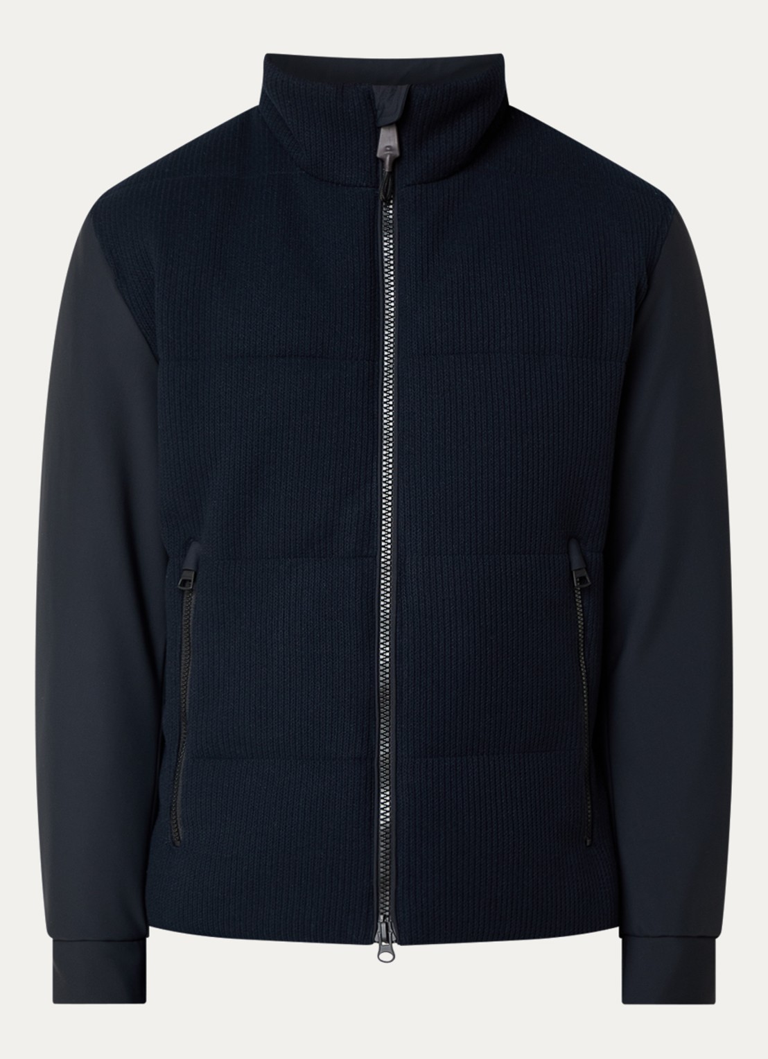 Strellson Gewatteerd jack met contrast - voorkant 2 donkerblauw