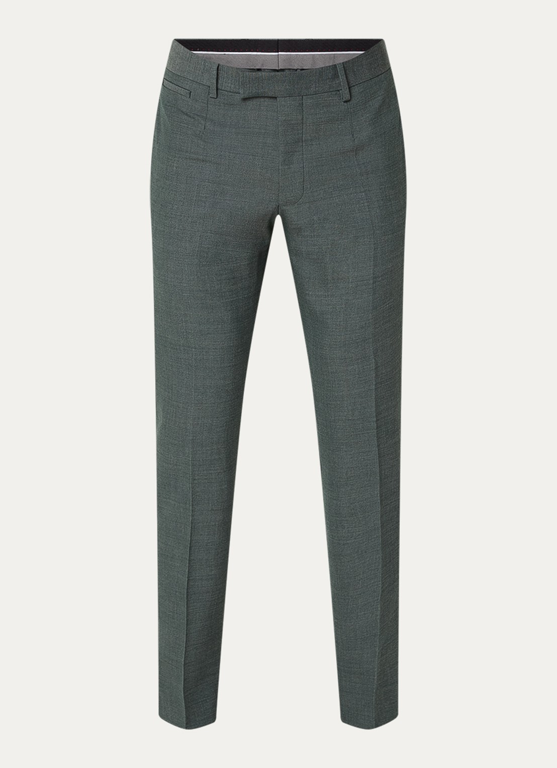Strellson Kynd slim fit pantalon in wolblend met steekzakken - voorkant 5 olijfgroen