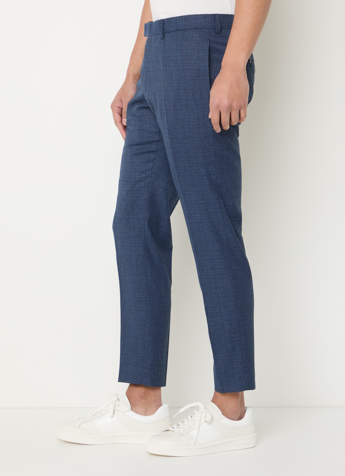 Strellson Kynd tapered fit chino met gemêleerd dessin en steekzakken - detail 3 petrol