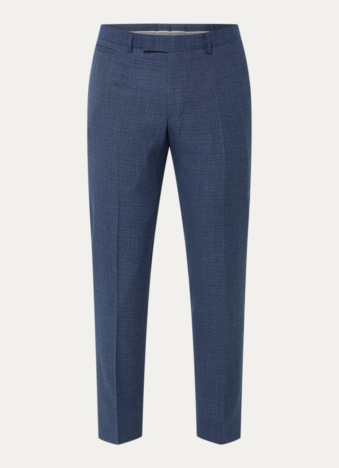 Strellson Kynd tapered fit chino met gemêleerd dessin en steekzakken - voorkant 5 petrol
