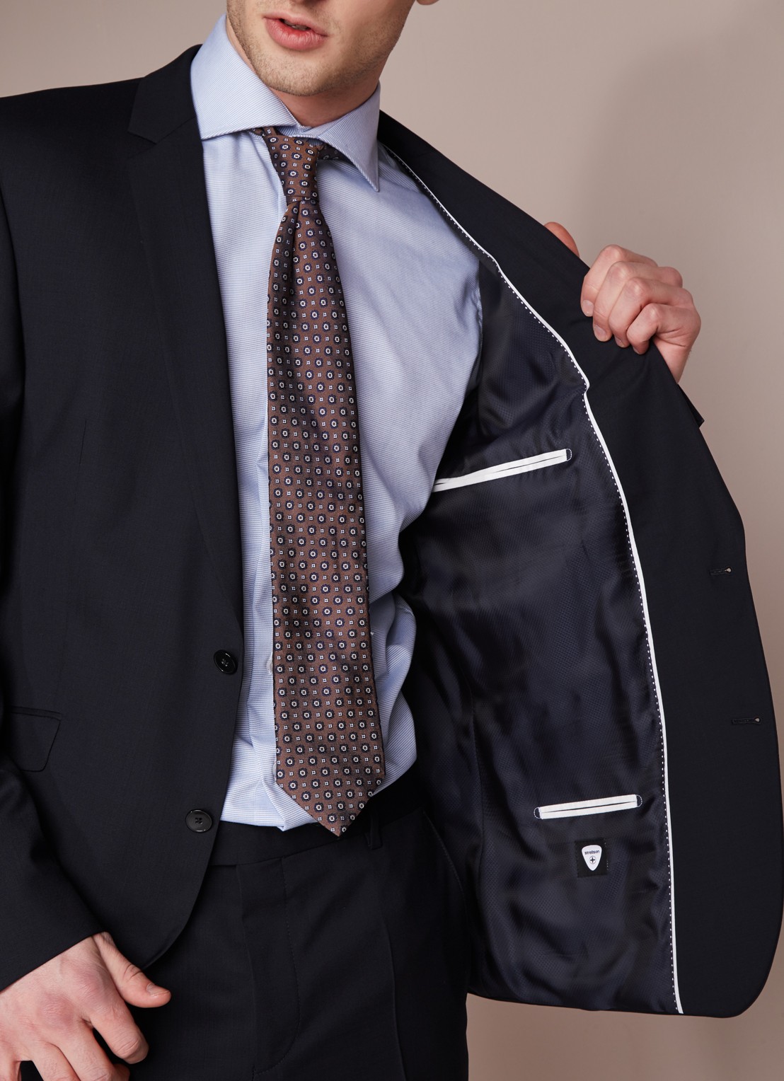 Strellson L-Allen slim fit colbert - detail 5 donkerblauw