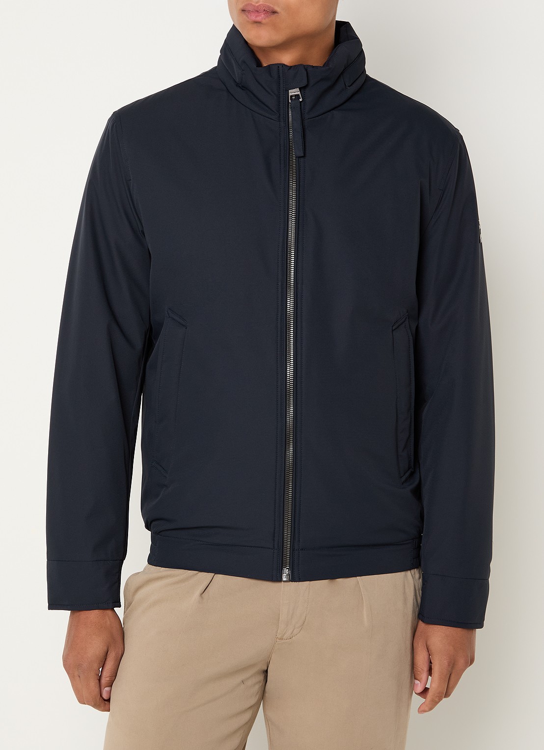Strellson Light Gewatteerd jack met opbergbare capuchon - detail donkerblauw