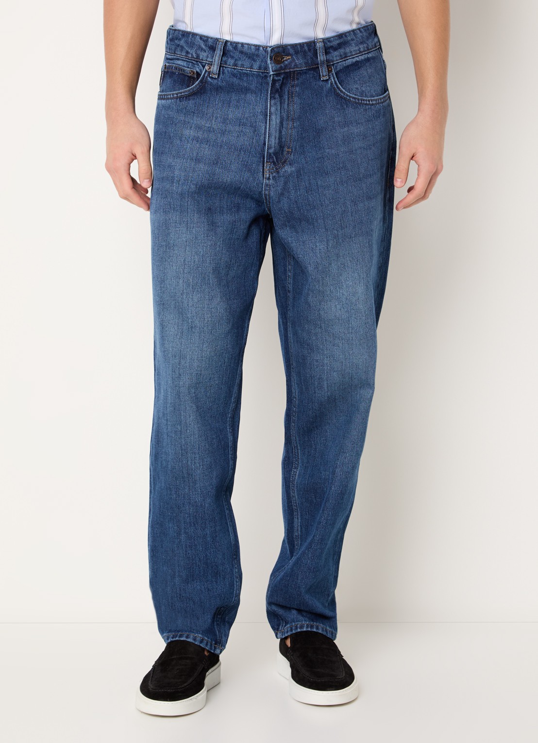Strellson Loose fit jeans met donkere wassing - detail 4 indigo