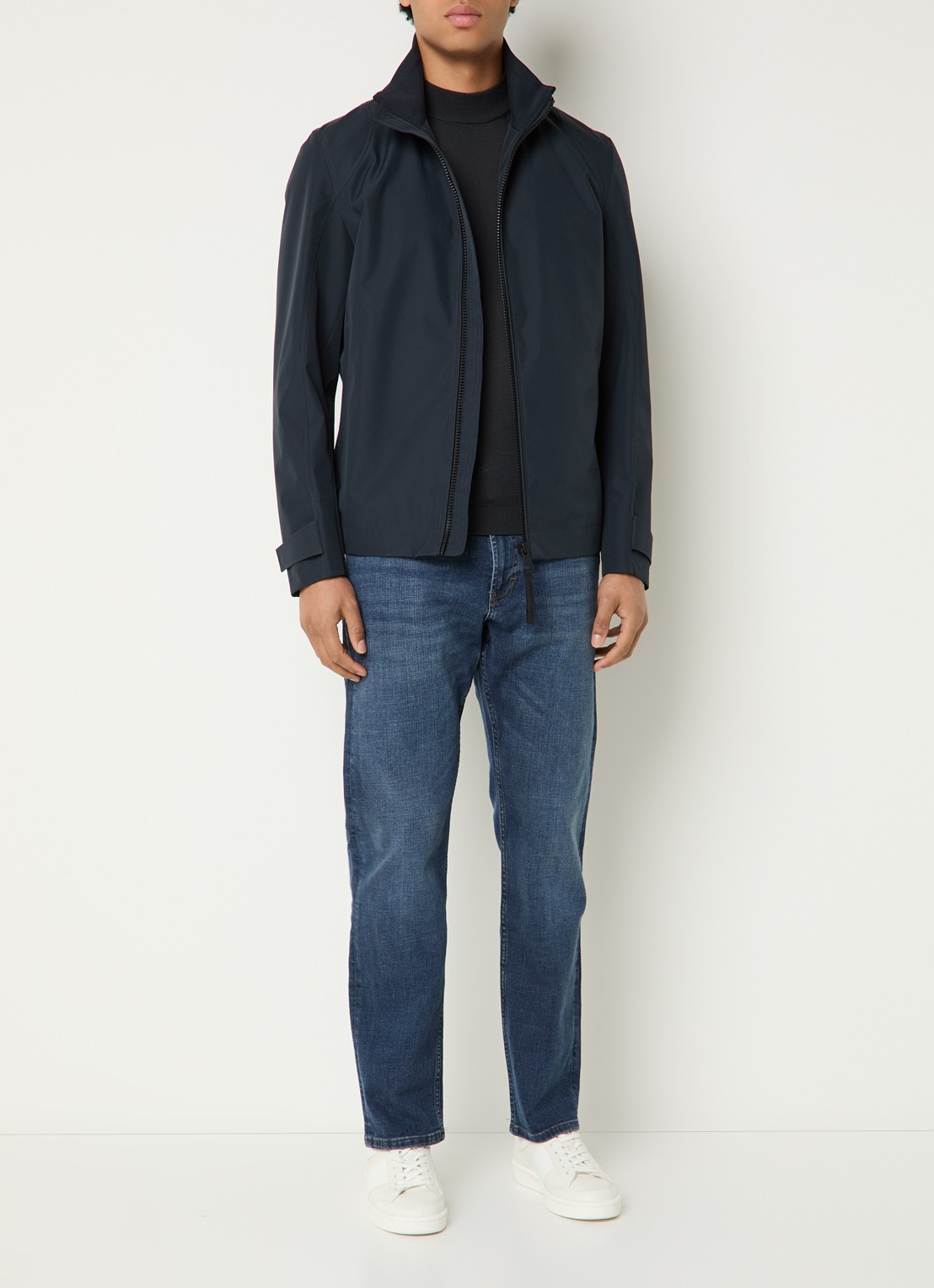 Strellson Lucca softshell jack met ritszakken - voorkant 3 donkerblauw