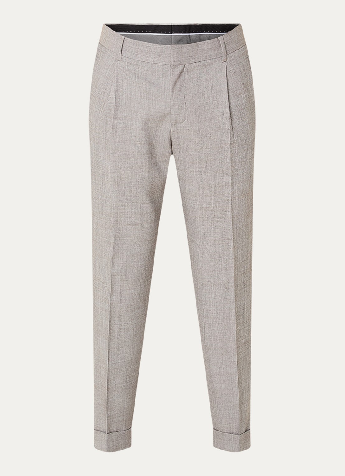 Strellson Luis straight fit pantalon in wolblend met steekzakken - voorkant 5 beige