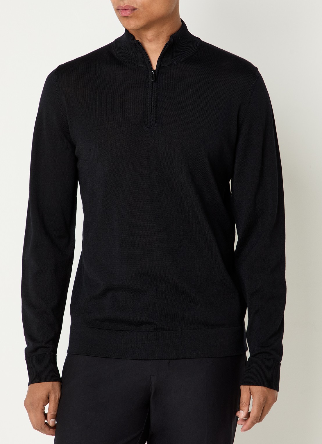 Strellson Marek fijngebreide pullover van scheerwol - detail 3 zwart