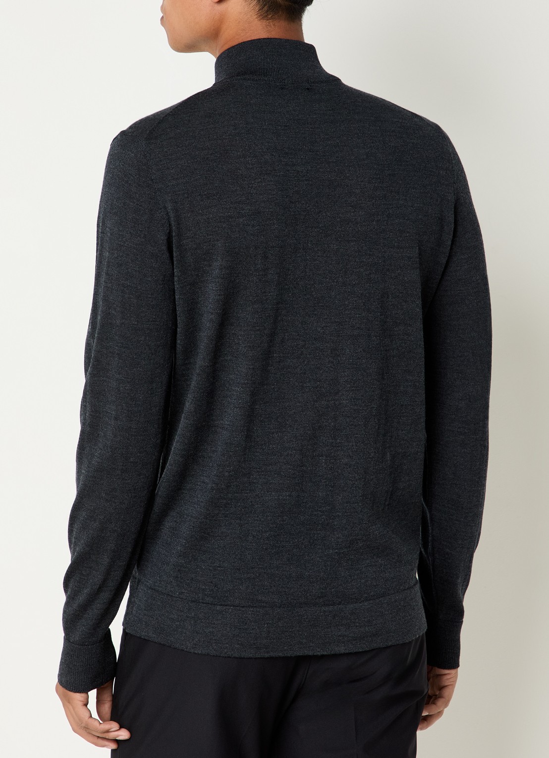 Strellson Marek fijngebreide pullover van scheerwol - achterkant 4 donkergrijs