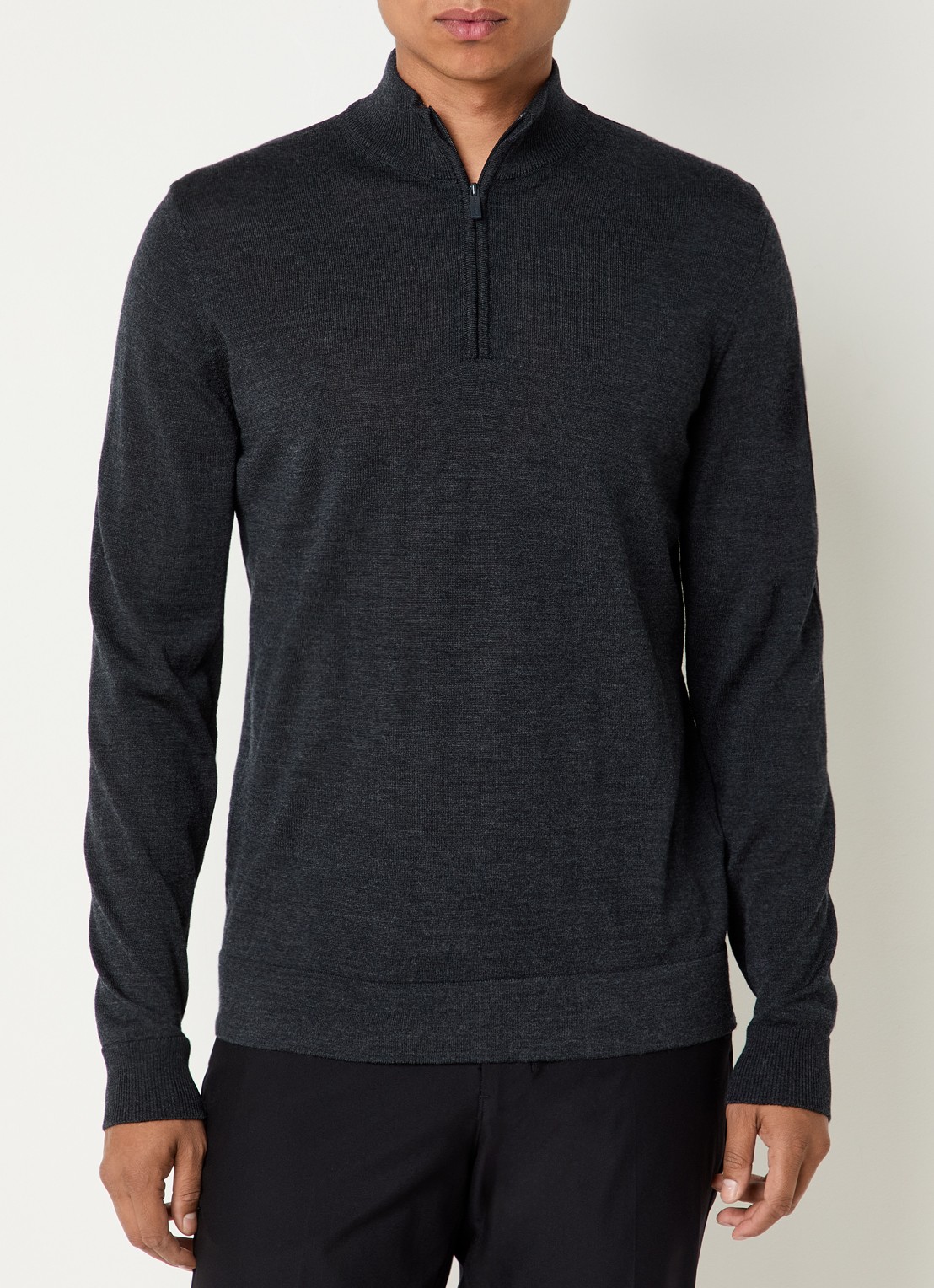 Strellson Marek fijngebreide pullover van scheerwol - detail 3 donkergrijs