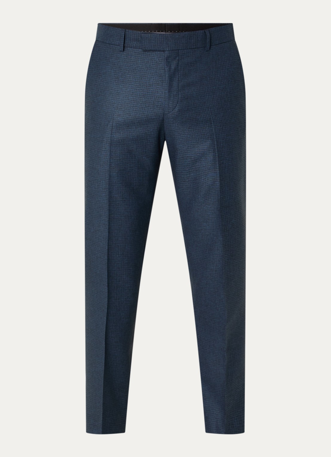 Strellson Melwin slim fit pantalon met ruitdessin - voorkant 4 indigo