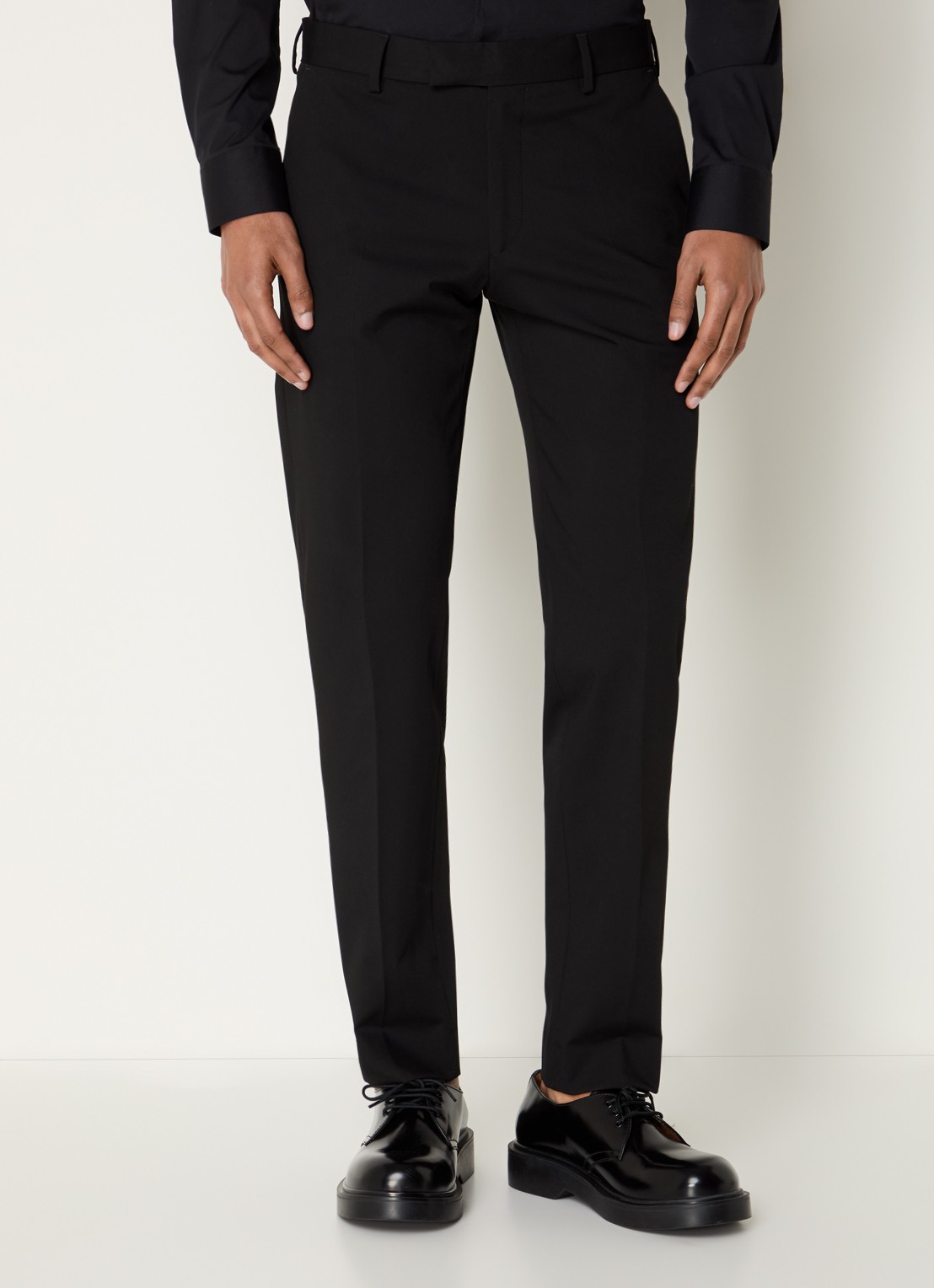 Strellson Melwin slim fit pantalon met steekzakken - detail zwart