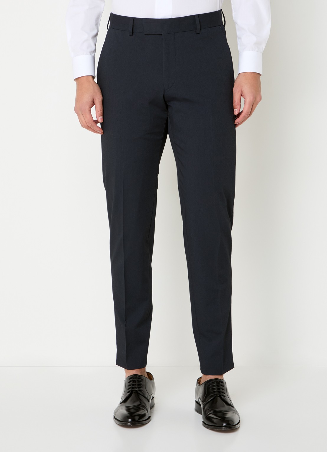 Strellson Melwin slim fit pantalon met steekzakken - detail donkerblauw