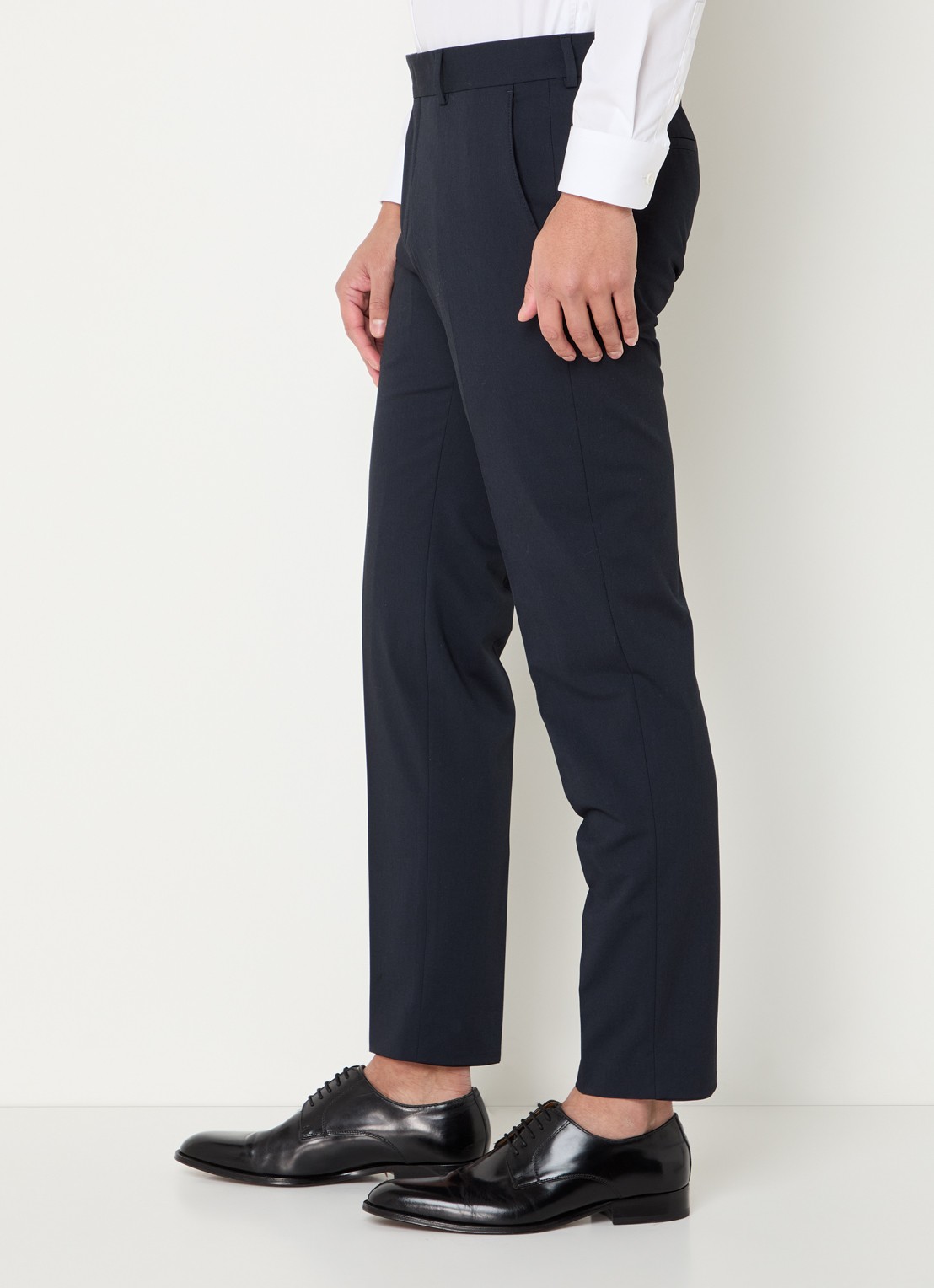 Strellson Melwin slim fit pantalon met steekzakken - detail 2 donkerblauw