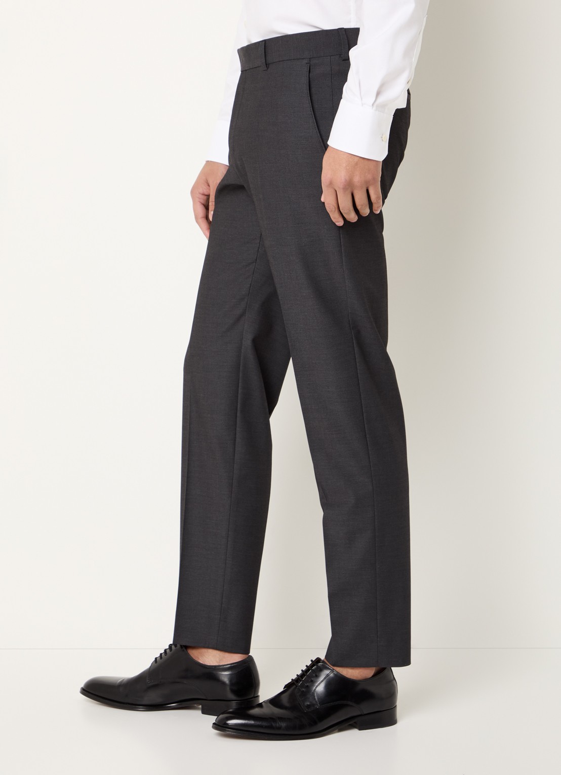 Strellson Melwin slim fit pantalon met steekzakken - detail 4 antraciet