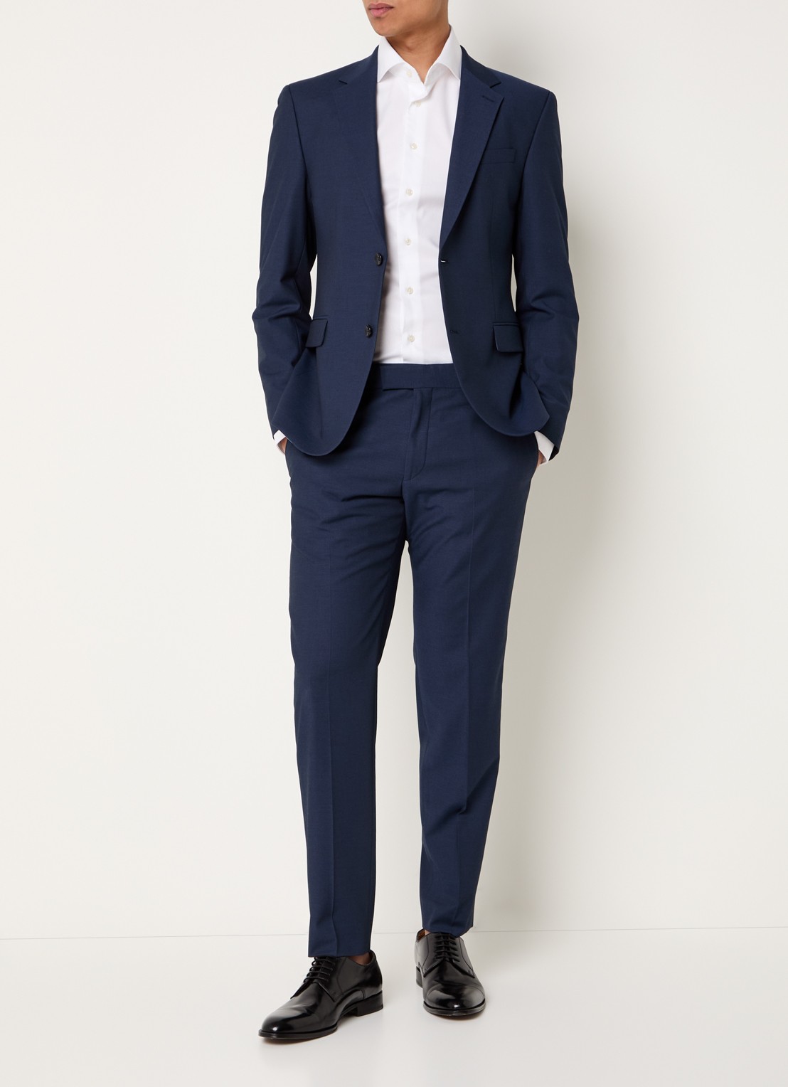 Strellson Melwin slim fit pantalon met steekzakken - voorkant 5 donkerblauw