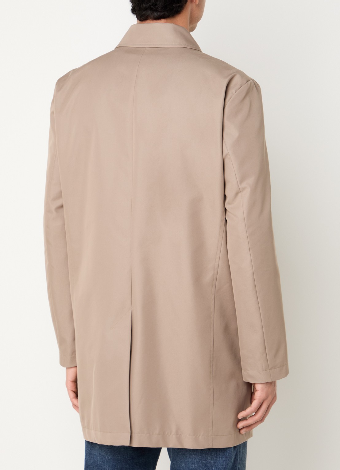 Strellson Naro trenchcoat met steekzakken en kraag - achterkant 3 donkerbeige