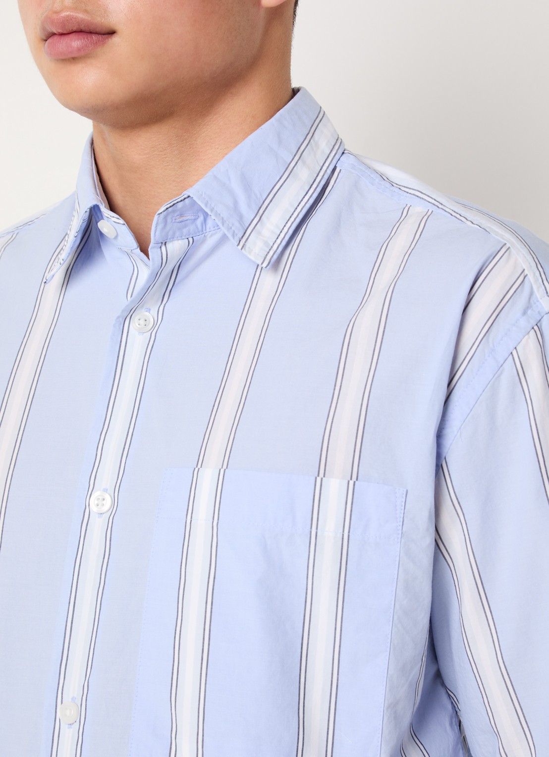 Strellson Nelson1 regular fit overhemd met streepprint - detail 4 lichtblauw