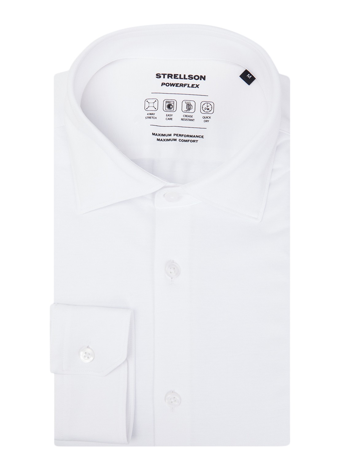 Strellson Powerflex regular fit overhemd met stretch - voorkant wit