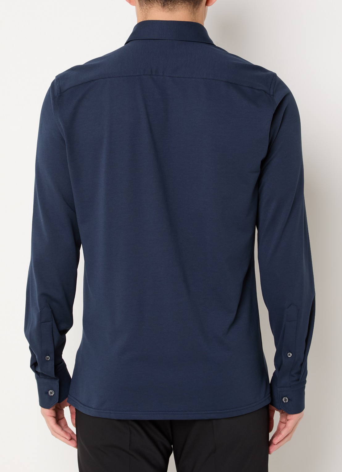 Strellson Powerflex regular fit overhemd met stretch - achterkant 3 donkerblauw